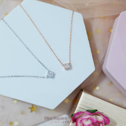 N17096 - Mini Square Solitaire Necklace