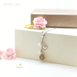 AS17004 - Golden Rutilated Quartz Pendant with Pearls